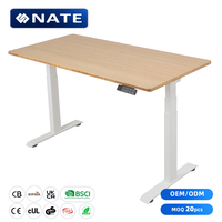 Bureau de travail réglable en hauteur à double moteur, bureau électrique à 3 niveaux, capacité de charge de 120 kg, hauteur de 60 à 125 cm, montage facile