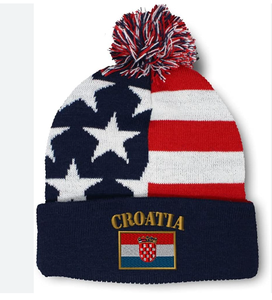Bonnet tricoté personnalisé drapeau <span class=keywords><strong>Croatie</strong></span> 2026 pour match de football, avec logo imprimable, chaud et confortable, promotion à bas <span class=keywords><strong>prix</strong></span> - Product Image 1