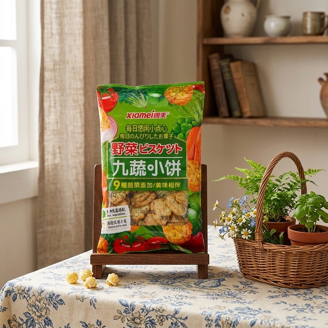 Vegetable Cookie Sweet Trans-Fat Free Baked Semi-Soft Bread Biscuits Other Snacks Factory Wholesale China