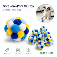 Jouet pour animaux de compagnie en peluche en forme de boule pompon chat de Noël fait main, jouets pour animaux de compagnie en chanvre couineurs pour arbre de Noël, vente chaude pour chats et chiens