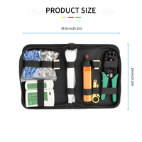 Kit de réparation réseau Handskit RJ45 RJ11 RJ12 avec pince à sertir, dénudeur de fils, connecteurs, testeur de câbles et pince à ressort