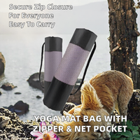 Bolsa de almacenamiento con cremallera para colchoneta de yoga de plástico, bolsillo de red para el hombro de 70 cm, ecológica, duradera, para todas las estaciones, unisex, práctica