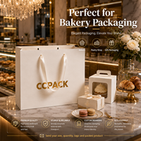 Maßgefertigte Luxus Weiße Matte Papiertüte mit Goldprägung und Bandgriff für Bäckerei Boutique Schmuckverpackung