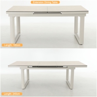 Ensemble de table et chaises de salle à manger pour patio en aluminium durable, avec coussins résistants à l'eau, style minimaliste, pour usage extérieur