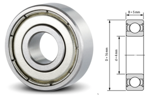 Rodamiento Rígido de Bolas de Acero Cromado 4x16x5mm de Larga Duración Lubricado con Aceite para Imprentas <span class=keywords><strong>634</strong></span> Z ZZ RS 2RS RZ ABIERTO - Product Image 2