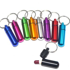 Custom Logo Printed Outdoor Survival Pocket Aluminium Alloy Mini Waterproof <b>Pill</b> Box Case Bottle Drug <b>Holder</b> Container Medicine - Product Image 3
