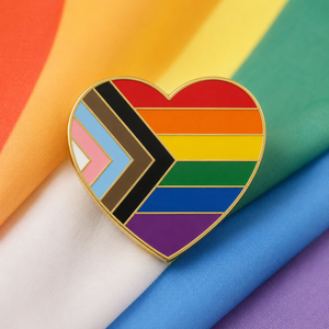 Al por mayor, sets de pines esmaltados personalizados LGBT con diseño de arcoíris, insignia de la bandera del Orgullo Progresivo, pin de solapa de metal de recuerdo del Orgullo Lésbico y Gay - Product Image 2