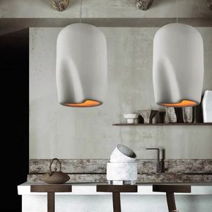 Hiện đại Nhật Bản hiện đại LED treo đèn nhựa trắng mặt dây chuyền Đèn chùm với wabi Sabi khái niệm hình bầu dục nhỏ hình dạng - Product Image 2