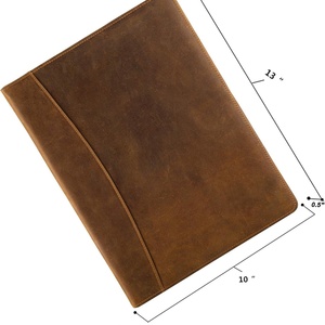 Boshiho Stylish A4 File <b>Folder</b> Cover Crazy Horse Genuine <b>Leather</b> Legal Pad Padfolio Binder Portfolio <b>Folder</b> - Product Image 1
