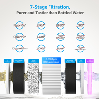 Purificateur d'eau RO instantané pour comptoir, marque privée, installation gratuite, système d'osmose inverse intelligent