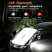 Montre connectée sportive Y8 avec lampe de poche, suivi du sommeil et de la santé, batterie 1000 mAh, étanche IP68, tracker d'activité pour hommes