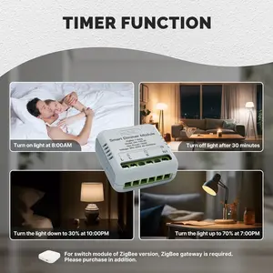 MOES Mini Tuya WiFi/Zigbee Smart Switch Modul Plastik DIY 1/2 Gang Remote Control untuk Penggunaan Hotel, Bekerja dengan Alexa & Google Home - Product Image 1