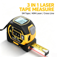 Télémètre laser 40-100m, ruban à mesurer laser numérique 5m en acier avec ligne laser pour la mesure en construction