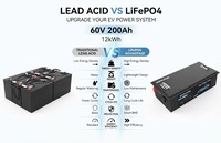 Paket Baterai Lithium LiFePO4 Kapasitas Tinggi 60V 200Ah untuk Kendaraan Listrik, Golf Cart, Kendaraan Utilitas, OEM, ODM