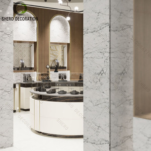 Vitrine de présentation de bijoux haut de gamme, vitrine de luxe sur mesure en verre courbé, vitrine de bijouterie tendance, design 3D - Product Image 6