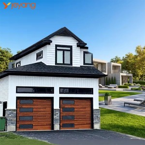 <span class=keywords><strong>Porte</strong></span> <span class=keywords><strong>de</strong></span> <span class=keywords><strong>garage</strong></span> sectionnelle en acier isolée 16x7, finition bois, style américain moderne, pour usage résidentiel, directement <span class=keywords><strong>de</strong></span> l'usine - Product Image 1