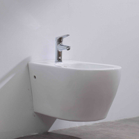 WC suspendu en céramique vitrifiée avec bidet intégré, finition naturelle mate, pour salle de bain et cuisine