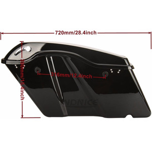 Sacoches rigides étendues pour Harley Touring Road King Street Glide Road Glide Electra Glide 2014-2024 Noir Vif - Product Image 6