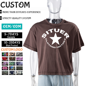 เสื้อยืดทรงบ็อกซี่แบบหนาพิเศษ สไตล์วินเทจ สตรีทแวร์  ลายกราฟิกพิมพ์ลาย  ไหล่ตก  ไซส์ใหญ่  แบบย้อมสีเอซิด  รุ่น TKAN39 - Product Image 1
