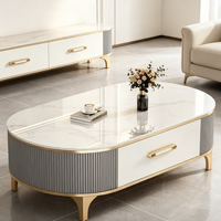 Table basse en dalle de pierre de luxe léger, mobilier moderne et simple pour chambre et appartement