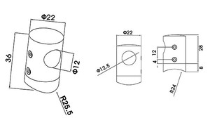 Everstrongステンレス钢パイプクランプまたはステンレス钢階段手すりデザイン手すりポストケーブルまたはワイヤーロープ継手 - Product Image 3