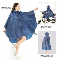 Jas Hujan Multifungsi Polyester Populer untuk Dewasa Unisex, Anti Air, Ringan, Berkerudung, untuk Hiking di Luar Ruangan