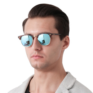 Lunettes de soleil polarisées Conchen UV400, monture demi-cerclée rétro, verres TAC, pour la pêche, les voyages, la conduite, protection solaire - Product Image 5