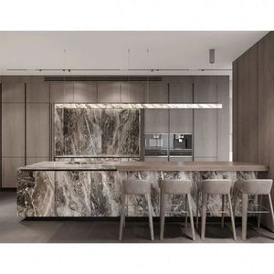 ประตูตู้และลิ้นชักลามิเนตแบบแยกส่วนมีด้ามจับที่ซ่อนอยู่ในดีไซน์ร่องทันสมัยดีไซน์เรียบง่าย - Product Image 2