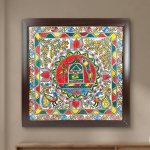 Peinture murale originale de Madhubani - Art populaire en métal 3D entièrement fait main du Jharkhand, décoration d'intérieur par Ojistha Industries - Product Image 6