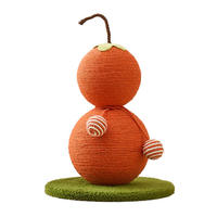 Grand arbre à chat moderne et écologique FuLu Orange avec jouet boule en sisal, grattoir auto-nettoyant en forme de calebasse pour chats