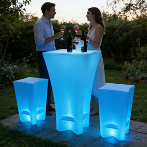 Hete Aanbieding Nachtclub Meubilair Tafel Waterdicht Binnen Buiten Bartafel voor Feesten Evenementen Verlichting - Product Image 1