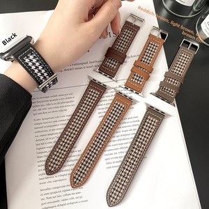 Correa de Reloj <span class=keywords><strong>Ivanhoe</strong></span> de Lona y Cuero Genuino, Diseño Simple y Moderno, Compatible con Apple Watch Series 4 a 8 SE 41 45mm, Uso Diario Informal - Product Image 1
