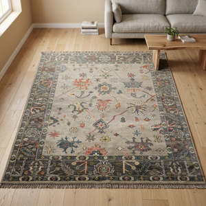 Tapis noué à la main sur mesure en laine, style persan, motif floral, haute qualité, écologique pour la maison, le salon, le bureau - Product Image 4