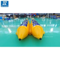 Bateau banane gonflable personnalisé à double tube, 8 places, vélo aquatique flottant, pédalo à vendre