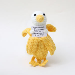 Peluche Canard Banane <span class=keywords><strong>au</strong></span> Crochet en Tissu Coton Laitier, Poupée en Peluche Mignonne, Coussin à Câliner Anti-Stress, Cadeau pour Filles et Garçons - Product Image 3