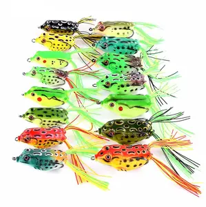 ZHUO RUN 5cm Silicone Frog Wobblers Topwater Soft Minnow Crankbait Fly Freshwater Fishing 3D Eye Bass Lures Verified Supplier