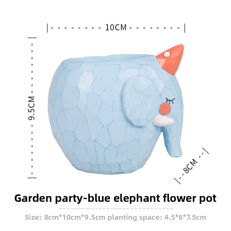 Pot de fleurs éléphant Blues