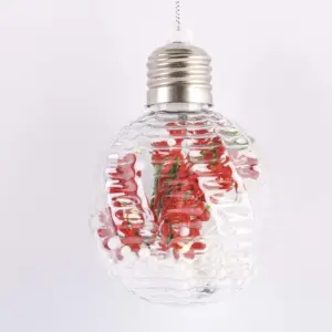Bolas navideñas con luz de 8cm, bola transparente, Bola de Luz Navideña LED, adornos navideños