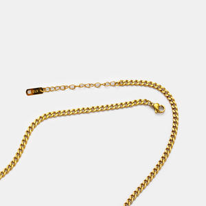 विंटेज 18k गोल्ड प्लेटेड गहने वाटरप्रूफ तिरनिश मुक्त स्टेनलेस स्टील स्टार 5a जिरकॉन पेलेंट क्यूबन चेन हार yf3635 - Product Image 3