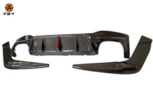 3 डी शैली की अगुवाई में कार्बन फाइबर रियर बम्पर डिफ्यूज़र 5 श्रृंखला g30 f90 m5 2020 + उच्च गुणवत्ता वाले कार्बन फाइबर फ्रंट लिप बॉडी किट - Product Image 5