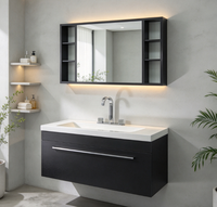 Meuble-lavabo mural commercial de type banjo pour salle de bain, vente en gros