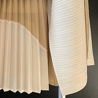 Ensemble deux pièces élégant pour femme, rayé, color-block, col rond, haut plissé et jupe, tenue décontractée pour le bureau, vente en gros