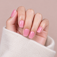 32 faux ongles à presser en ABS, motif corail gelée ombré, courts, forme squoval, brillants, flexibles, couvrance totale, personnalisables OEM, pour salon de manucure