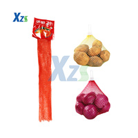 Filet d'emballage tubulaire souple en plastique tricoté PE rouge de 36 cm * 1000 m pour oignons, ail, tomates