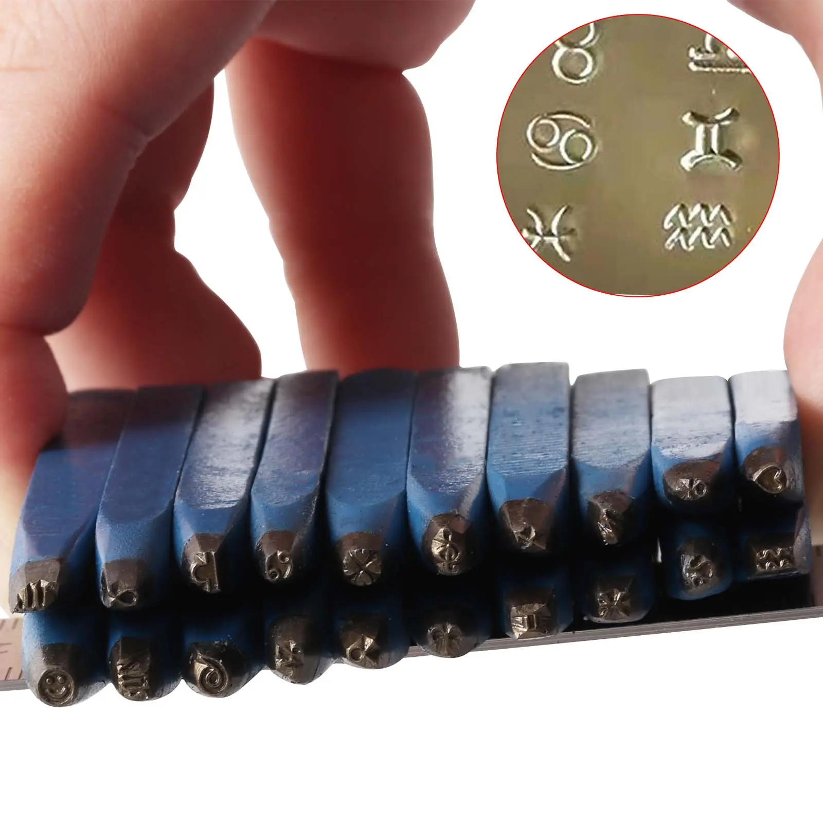 12 concellatory DIY perhiasan alat ukir baja karakter segel logam cap Punches huruf cap untuk membuat perhiasan