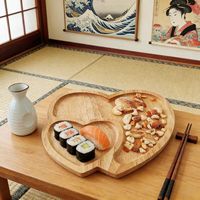 Planche à charcuterie en bois en forme de cœur de qualité supérieure, plateau de service en bois massif durable, cadeau personnalisé pour mariage, hôtel, vente en gros
