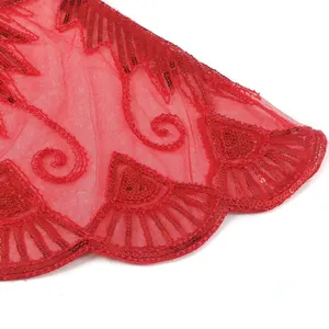 Châle à paillettes pour <span class=keywords><strong>femme</strong></span>, style années 1920, châle de mariée, couvre-épaules, cape de soirée à perles, cape de mariage - Product Image 6
