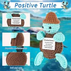 New Product Fun Crochet Handmade Hat Turtle Handmade Crocheted Positive Energy Little Turtle Doll Blue - Product Image 4