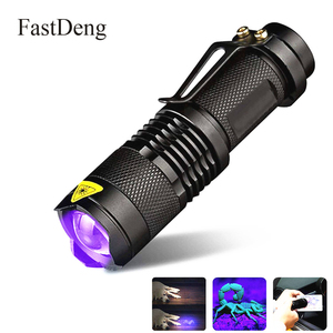 Linterna UV de 365NM, <span class=keywords><strong>luz</strong></span> ultravioleta con función de Zoom, negra miniluz UV, Detector de manchas de orina de mascotas, escorpión, uso con batería AA - Product Image 6