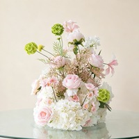 Grande boule de fleurs en soie RHD, arrangement floral artificiel blanc pour table de mariage